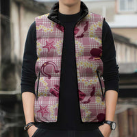 Aloha Hawaii Paniolo Lokelani Rose Palaka Sleeveless Puffer Jacket Coastal Rodeo - Polynesian Pride