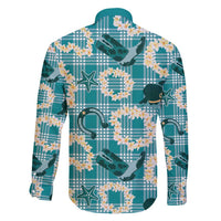 Aloha Hawaii Paniolo Teal Palaka Family Matching Summer Maxi Dress and Hawaiian Shirt Coastal Rodeo LT7 - Polynesian Pride