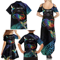 Polynesian Cancers Awareness Family Matching Summer Maxi Dress and Hawaiian Shirt Hummingbird - Fly High Until We Meet Again LT7 - Polynesian Pride