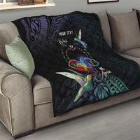 Polynesian Cancers Awareness Quilt Hummingbird - Fly High Until We Meet Again