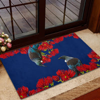 New Zealand Pohutukawa with Tui Birds Rubber Doormat Version 2 LT7 - Polynesian Pride