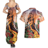 Hawaii Women's Day Tribal Couples Matching Summer Maxi Dress and Hawaiian Shirt Pele Honua Mea LT7 - Polynesian Pride