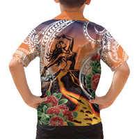 Hawaii Women's Day Tribal Family Matching Short Sleeve Bodycon Dress and Hawaiian Shirt Pele Honua Mea LT7 - Polynesian Pride