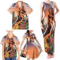Hawaii Women's Day Tribal Family Matching Tank Maxi Dress and Hawaiian Shirt Pele Honua Mea LT7 - Polynesian Pride