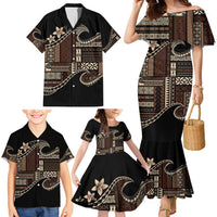 Samoa Siapo Mamanu Family Matching Mermaid Dress and Hawaiian Shirt Waves Motifs LT7 - Polynesian Pride