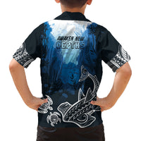 World Ocean Day Pasifika Family Matching Off Shoulder Short Dress and Hawaiian Shirt Awaken New Depths LT7 - Polynesian Pride