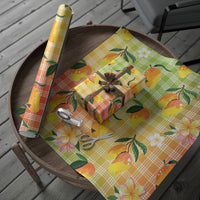 Aloha Hawaii Palaka Print Mango Plumeria Wrapping Paper Tropical Vibes LT7 - Polynesian Pride