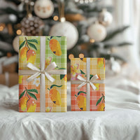 Aloha Hawaii Palaka Print Mango Plumeria Wrapping Paper Tropical Vibes LT7 - Polynesian Pride