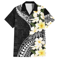 Aloha Hawaii Festive Family Matching Short Sleeve Bodycon Dress and Hawaiian Shirt Frangipani Lace Classic LT7 Dad's Shirt - Short Sleeve Black - Polynesian Pride