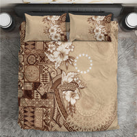 Kia Orana Cook Islands Tapa Floral With Cross Bedding Set Beige