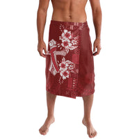 Kia Orana Cook Islands Tapa Floral With Cross Lavalava Crimson Red