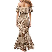 Samoa Tapa Family Matching Mermaid Dress and Hawaiian Shirt Siapo Mix Tatau Patterns LT7 - Polynesian Pride