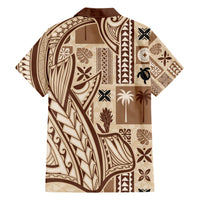 Samoa Tapa Family Matching Short Sleeve Bodycon Dress and Hawaiian Shirt Siapo Mix Tatau Patterns LT7 - Polynesian Pride