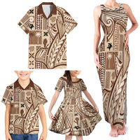Samoa Tapa Family Matching Tank Maxi Dress and Hawaiian Shirt Siapo Mix Tatau Patterns LT7 - Polynesian Pride