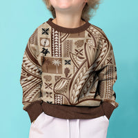 Samoa Tapa Kid Ugly Christmas Sweater Siapo Mix Tatau Patterns LT7 - Polynesian Pride