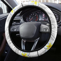 Hawaii Aloha Steering Wheel Cover Plumeria Vintage - White LT7 - Polynesian Pride