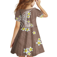 Hawaii Aloha Family Matching Off Shoulder Long Sleeve Dress and Hawaiian Shirt Plumeria Vintage - Brown LT7 - Polynesian Pride