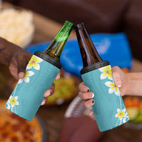 Hawaii Aloha 4 in 1 Can Cooler Tumbler Plumeria Vintage - Turquoise