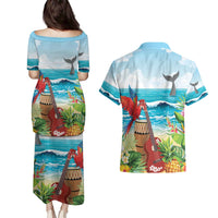 Aloha Honolulu Festival Couples Matching Puletasi and Hawaiian Shirt Ukulele By The Shore LT7 - Polynesian Pride