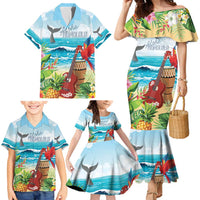 Aloha Honolulu Festival Family Matching Mermaid Dress and Hawaiian Shirt Ukulele By The Shore LT7 - Polynesian Pride