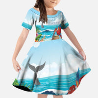 Aloha Honolulu Festival Family Matching Tank Maxi Dress and Hawaiian Shirt Ukulele By The Shore LT7 Daughter's Dress Art - Polynesian Pride