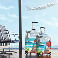 Aloha Honolulu Festival Luggage Cover Ukulele By The Shore