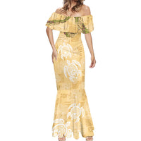 Aloha Honolulu Festival Mermaid Dress Hawaii Kapa Mix Flowers Lei LT7 - Polynesian Pride