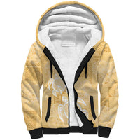 Aloha Honolulu Festival Sherpa Hoodie Hawaii Kapa Mix Flowers Lei LT7 Unisex Yellow - Polynesian Pride