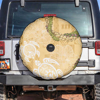 Aloha Honolulu Festival Spare Tire Cover Hawaii Kapa Mix Flowers Lei LT7 Yellow - Polynesian Pride
