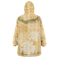 Aloha Honolulu Festival Wearable Blanket Hoodie Hawaii Kapa Mix Flowers Lei LT7 - Polynesian Pride