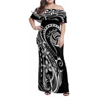 Polynesia Beach Volleyball Personalized Family Matching Off Shoulder Maxi Dress and Hawaiian Shirt Basic