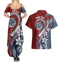 Polynesia Beach Volleyball Personalized Couples Matching Summer Maxi Dress and Hawaiian Shirt Special