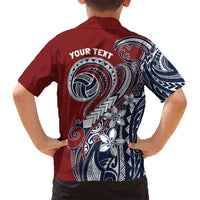 Polynesia Beach Volleyball Personalized Family Matching Puletasi and Hawaiian Shirt Special