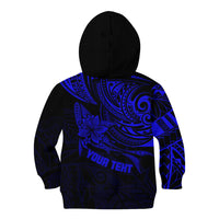 Personalised Father's Day Polynesian Kid Hoodie Best Dad Ever - Blue LT7 - Polynesian Pride