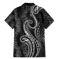 Polynesia Plumeria Lei Family Matching Mermaid Dress and Hawaiian Shirt Black Curves Motif LT7 - Polynesian Pride