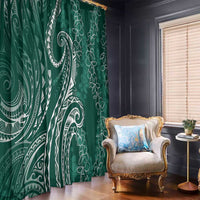 Polynesia Plumeria Lei Window Curtain Sage Green Curves Motif