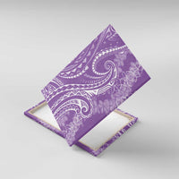 Polynesia Plumeria Lei Canvas Wall Art Periwinkle Curves Motif