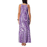 Polynesia Plumeria Lei Family Matching Tank Maxi Dress and Hawaiian Shirt Periwinkle Curves Motif LT7 - Polynesian Pride
