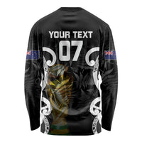 New Zealand WC2026 Custom Black Long Sleeve Shirt Silver Fern LT7 - Polynesian Pride