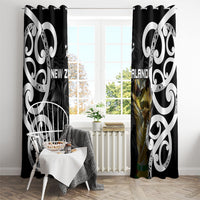 New Zealand WC2026 Black Window Curtain Silver Fern
