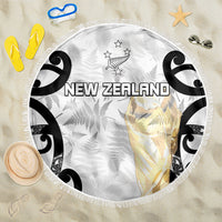 New Zealand WC2026 White Beach Blanket Silver Fern LT7 One Size 150cm White - Polynesian Pride