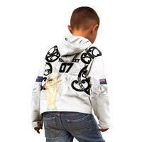 New Zealand WC2026 Custom White Kid Hoodie Silver Fern LT7 - Polynesian Pride