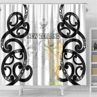 New Zealand WC2026 White Shower Curtain Silver Fern