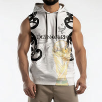 New Zealand WC2026 Custom White Sleeveless Hoodie Silver Fern LT7 - Polynesian Pride
