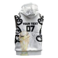 New Zealand WC2026 Custom White Sleeveless Zip Hoodie Silver Fern LT7 - Polynesian Pride