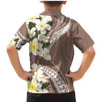 Aloha Hawaii Festive Family Matching Mermaid Dress and Hawaiian Shirt Frangipani Lace Classic - Beige LT7 - Polynesian Pride