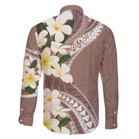 Aloha Hawaii Festive Family Matching Mermaid Dress and Hawaiian Shirt Frangipani Lace Classic - Beige LT7 - Polynesian Pride