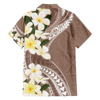 Aloha Hawaii Festive Family Matching Summer Maxi Dress and Hawaiian Shirt Frangipani Lace Classic - Beige LT7 - Polynesian Pride