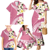 Aloha Hawaii Festive Family Matching Mermaid Dress and Hawaiian Shirt Frangipani Lace Classic - Rosy LT7 - Polynesian Pride