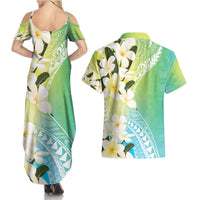 Aloha Hawaii Festive Couples Matching Summer Maxi Dress and Hawaiian Shirt Frangipani Lace Classic - Summer Vibes LT7 - Polynesian Pride